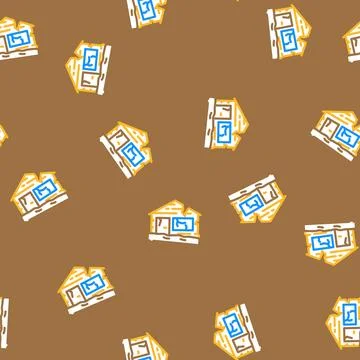 Broken house disaster vector seamless pattern 스톡 일러스트