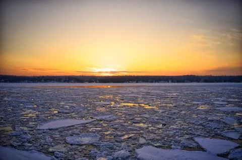 Broken Ice on Sturgeon Bay, Wisconsin Stock Photos