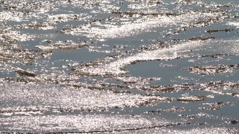 Broken ice sways on the waves Stock Footage 150860794