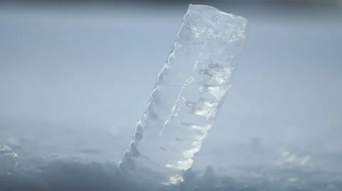Broken icicle in the snow Video stock 35188210