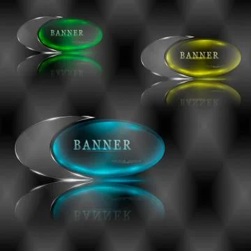 Broken illuminated banner Stock Illustration
