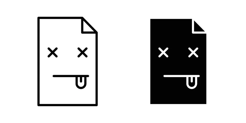 Broken Image icon drawing lines. Silhouette style vector bundle 스톡 일러스트