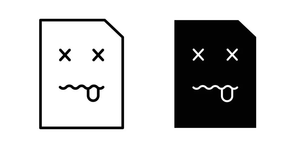 Broken Image icon symbol. Flat and Stroke Vector illustration イラスト素材