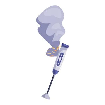 Broken immersion blender emitting smoke and sparks Stock Illustration