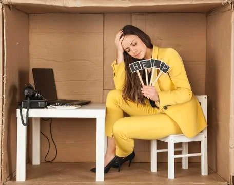 Broken intern, asks for help, the stress in the office Stock Photos