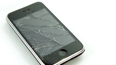 Broken iPhone lcd smartphone Stock Footage 33549446