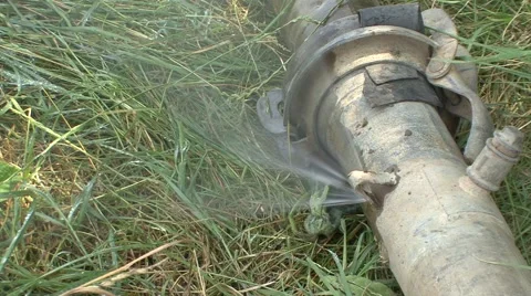 Broken irrigation pipe closeup Stock-Footage 41134524