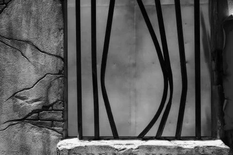 Broken Jail Bars in Prison Window Stock Photos