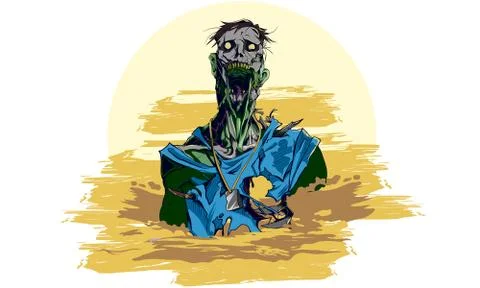 Broken Jaws Zombie Illustrazione stock