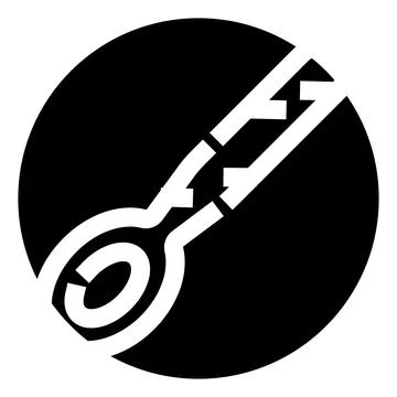 Broken key security symbol for lost access Stock Illustration