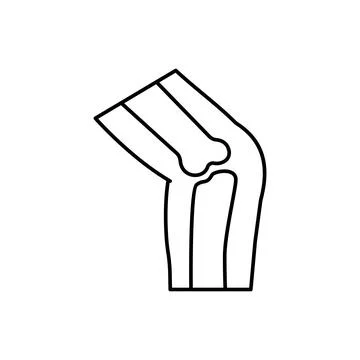 Broken knee joint bone icon. Simple line outline vector orthopedics icons for ui Illustrazione stock
