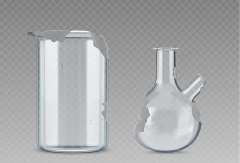 Broken laboratory glassware set Stock Illustration