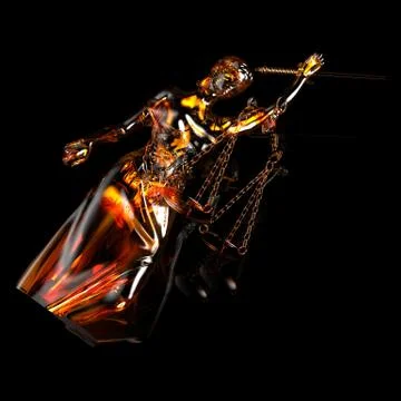 Broken lady of justice 3d rendering Stock Illustration