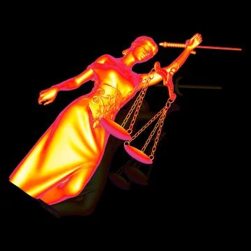 Broken lady of justice 3d rendering Stock Illustration
