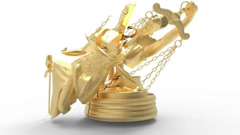 Broken lady of justice 3d rendering Stock Illustration
