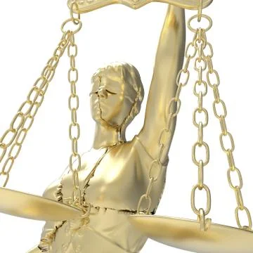 Broken lady of justice 3d rendering Stock Illustration
