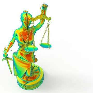 Broken lady of justice 3d rendering Stock Illustration
