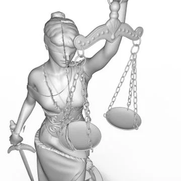 Broken lady of justice 3d rendering 스톡 일러스트