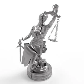 Broken lady of justice 3d rendering Stock Illustration