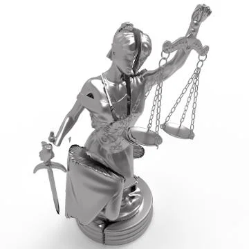 Broken lady of justice 3d rendering Stock Illustration