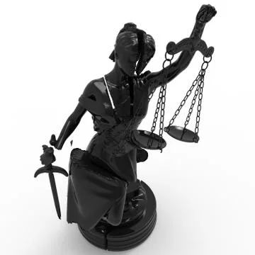 Broken lady of justice 3d rendering Stock Illustration