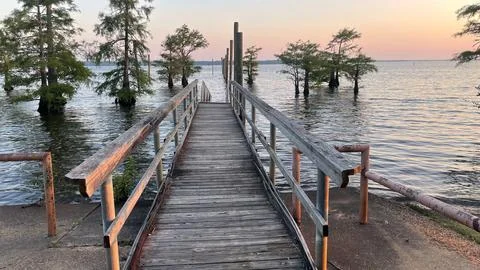 Broken Lake Dock Stock Photos