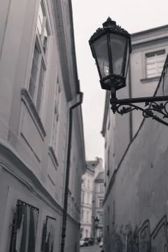 A broken lantern in prague Stock Photos