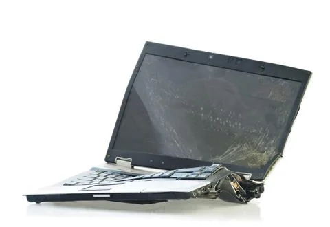 Broken laptop computer Stock Photos