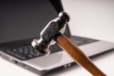 Broken laptop concept Foto stock