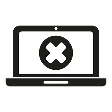 Broken laptop icon simple vector. Button tool error Stock Illustration