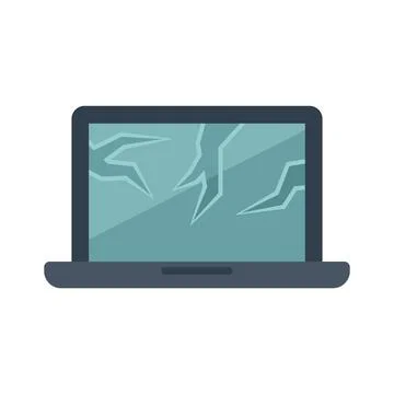 Broken laptop screen showing need for repair 스톡 일러스트