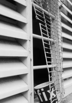 Broken lattice on the window Stock Photos