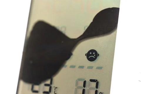 Broken LCD display with damage showing unreadable information Stock Photos