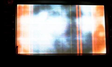 Broken LCD screen with multiple colors and pixelations with color errors 写真素材