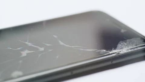 Broken LCD screen of the smartphone, faulty smartphone 動画素材 87448502