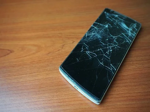 Broken LCD screen of the smartphone, Stock Footage 87933972