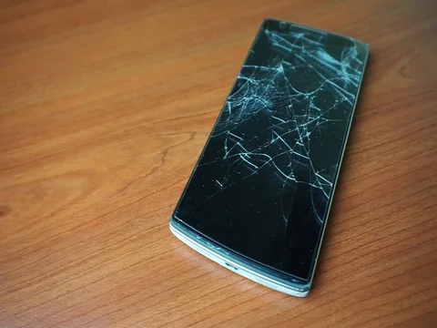 Broken LCD screen of the smartphone, Stock Footage 87933979