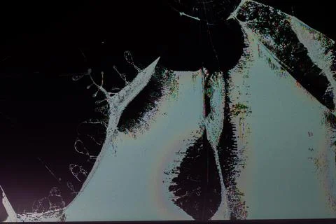 Broken lcd tft tn screen flat texture with crystal leakage and physical damage Stock Photos