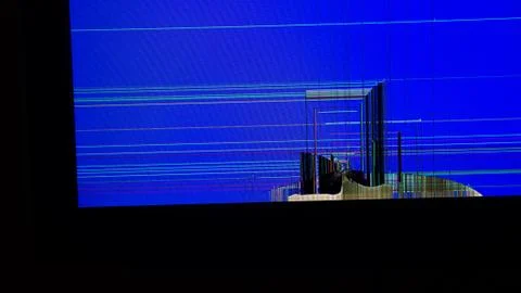 Broken LCD tv Foto stock