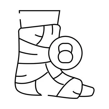 Broken leg dull or severe ache line icon vector illustration 스톡 일러스트