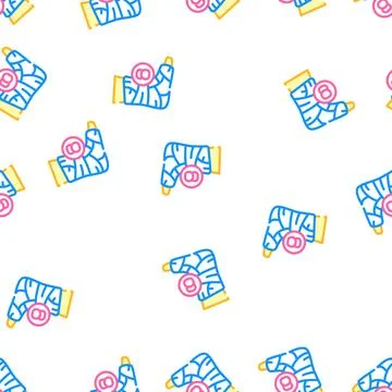 Broken leg dull or severe ache vector seamless pattern 스톡 일러스트