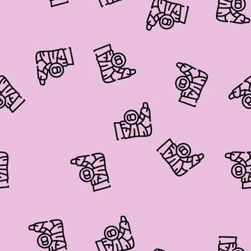 Broken leg dull or severe ache line vector seamless pattern 스톡 일러스트