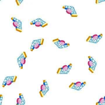 Broken leg dull or severe ache isometric icon seamless pattern 스톡 일러스트