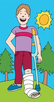 Broken leg Illustrazione stock