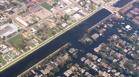 Broken Levee Hurricane Katrina Stock Footage 37293920