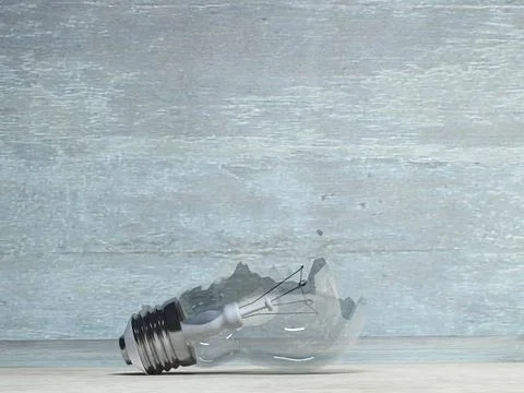 Broken light bulb Broken light bulb. 3D rendering Copyright: xZoonar.com/B... Stock Photos