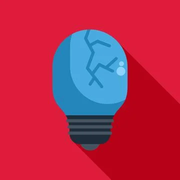 Broken light bulb icon representing idea failure Stock Illustration