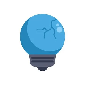 Broken light bulb icon representing failed idea or problem Stock Illustration