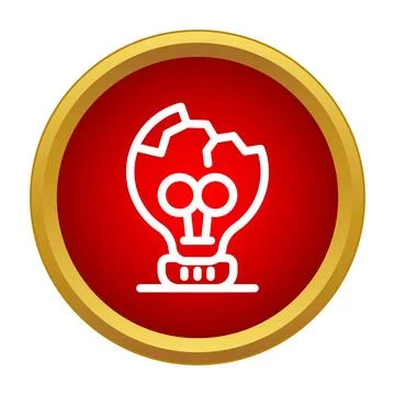 Broken light bulb icon representing idea failure concept Stock Illustration