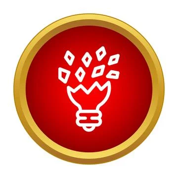 Broken light bulb icon representing failed idea or creativity Stockillustratie